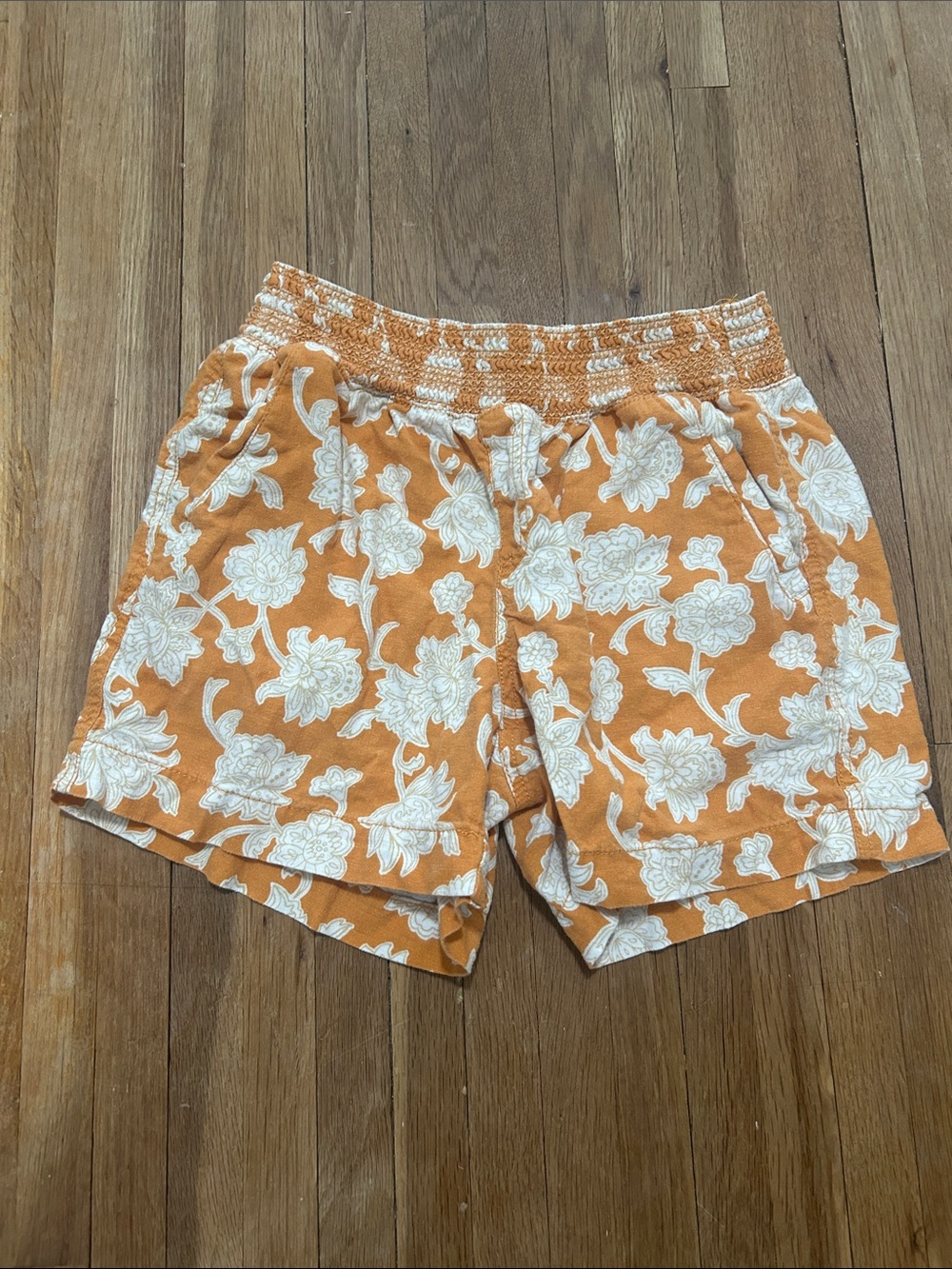 Briggs New York Orange Floral Elastic Waist Shorts